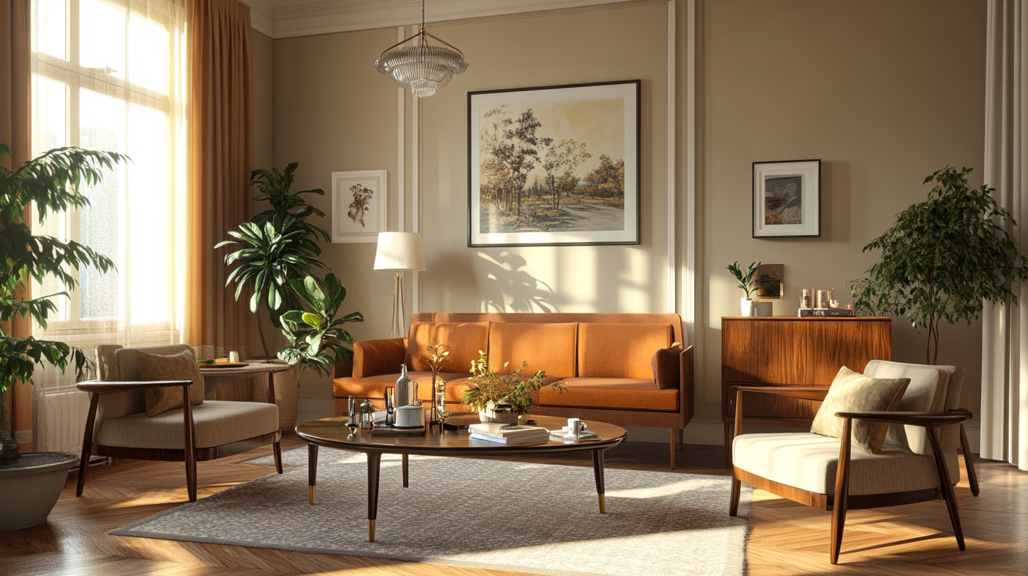 Wohnzimmer im Mid-Century-Stil: Klassiker neu interpretiert